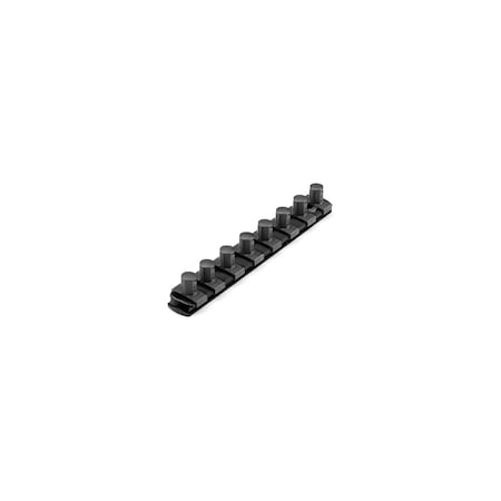 Tekton 1/2 Inch Drive x 8 Inch Socket Rail, 8 Clips (Black) OSR21208
